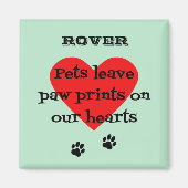 ペットのメモリ名前をカスタムするの手はアクアを印刷 マグネット (正面)