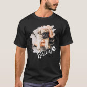 ペットのモダンタイポグラフィクール名と写真 Tシャツ (正面)