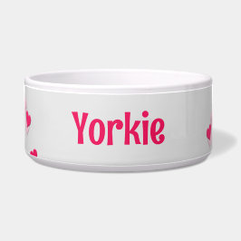 ペットのモダン散らばった書ピンクのハートのために ボウル