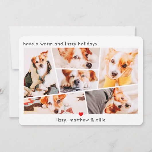 ペットのモダン シンプル カスタム 6 画像 コラージュ フォト シーズンカード (正面)