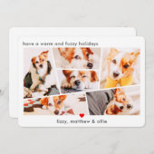 ペットのモダン シンプル カスタム 6 画像 コラージュ フォト シーズンカード (正面/裏面)