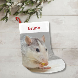 ペットのラット恋人の写真と名前パーソナライズされた スモールクリスマスストッキング