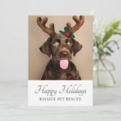ペットのレスキュー写真クリスマス シーズンカード (スタンド正面)