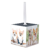 ペットのロストギフトドッグ記念4写真記念 キューブオーナメント (裏面アングル)