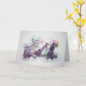 ペットのロス(虎猫)カスタム悔やみや弔慰 カード (黄色い花)