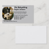 ペットの世話のベビーシッターをすること 名刺 (正面/裏面)