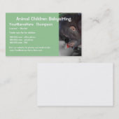 ペットの世話のベビーシッターをすること 名刺 (正面/裏面)