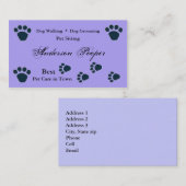 ペットの世話の名刺のテンプレート 名刺 (正面/裏面)