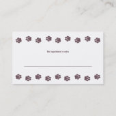 ペットの世話の名刺 予約カード (裏面)