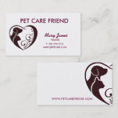 ペットの世話の名刺 名刺 (正面/裏面)