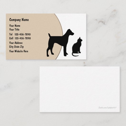 ペットの世話はモダンなデザインを整備します 名刺 (正面/裏面)