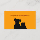 ペットの世話は付き添いの獣医の名刺をかわいがります 名刺 (裏面)