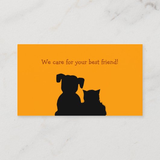 ペットの世話は付き添いの獣医の名刺をかわいがります 名刺 (裏面)