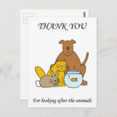 ペットの世話をしてくれてありがとう ポストカード (正面/裏面)