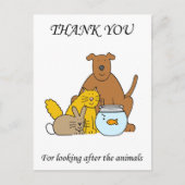 ペットの世話をしてくれてありがとう ポストカード (正面)