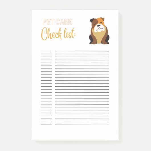 ペットの世話リスト ポストイット (正面)