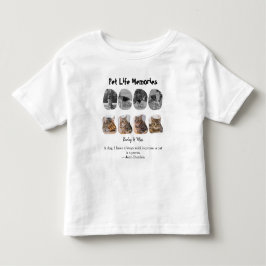 ペットの人生の思い出 8枚のフォトコラージュ トリビュート テンプレート トドラーTシャツ
