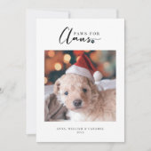 ペットの休日の写真カード「クロースの手」フラットカード (正面)