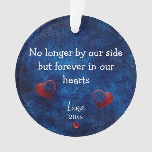 ペットの個別の追悼ギフト クリスマス写真 オーナメント (正面)