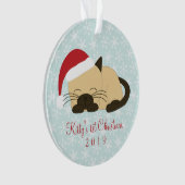 ペットの写真がポイントのクリスマス猫 オーナメント (正面)