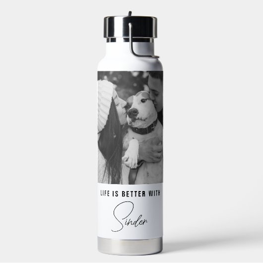 ペットの写真で人生がパーソナライズされた良い ウォーターボトル (左面)