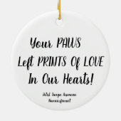 ペットの写真とタイポグラフィーのオーナメント セラミックオーナメント (裏面)