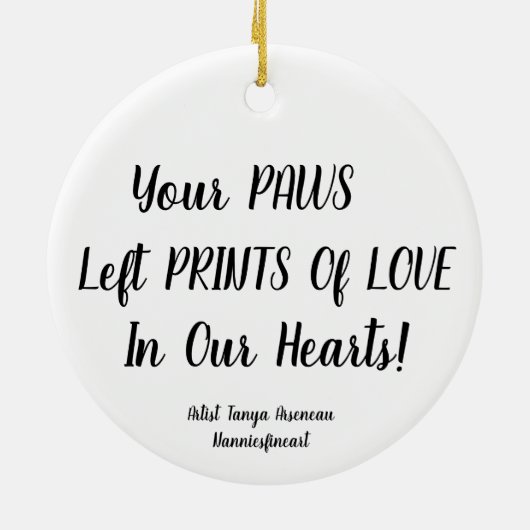 ペットの写真とタイポグラフィーのオーナメント セラミックオーナメント (裏面)