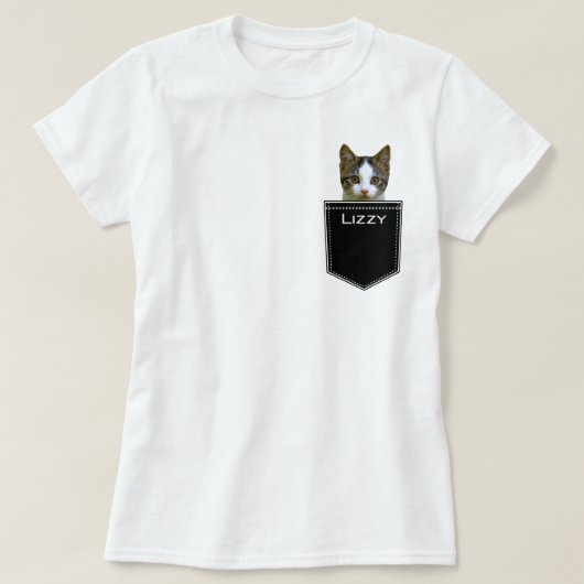 ペットの写真とペットの名前をアップロードカスタマイズ Tシャツ (デザイン正面)