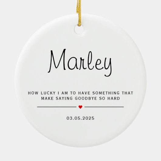 ペットの写真と名前でカスタマイズ セラミックオーナメント (裏面)