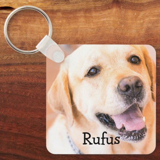 ペットの写真と名前パーソナライズされた キーホルダー (正面)