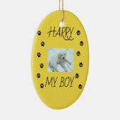 ペットの写真と名前1枚をプリント セラミックオーナメント (右)