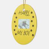 ペットの写真と名前1枚をプリント セラミックオーナメント (左)