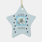 ペットの写真と名前1枚をプリント セラミックオーナメント (右)