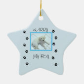 ペットの写真と名前1枚をプリント セラミックオーナメント (正面)