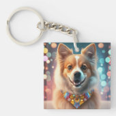 ペットの写真のギフト、独自の作成、犬の恋人、ペットm キーホルダー (正面)