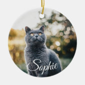ペットの写真のクリスマスオーナメント セラミックオーナメント (正面)