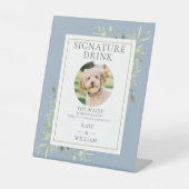 ペットの写真のシグネチャードリンクグリーナリーダスティブルー 台座サイン (正面)