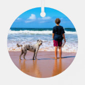 ペットの写真のパーソナライズされたクリスマスオーナメント メタルオーナメント (裏面)