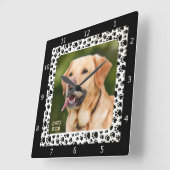 ペットの写真の個人用追加 スクエア壁時計 (傾斜)