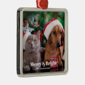 ペットの写真の家族の名前メリーと明るい メタルオーナメント (右)