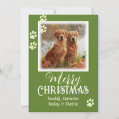 ペットの写真の手がメリークリスマスカードをプリント 招待状 (正面)