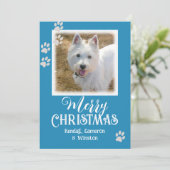 ペットの写真の手がメリークリスマスカードをプリント 招待状 (スタンド正面)