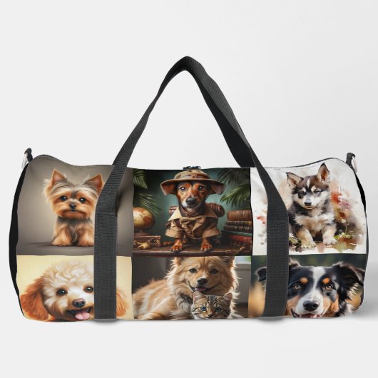 ペットの写真または任意のカスタム写真ドッグダッフェルバッグ ダッフルバッグ (正面)