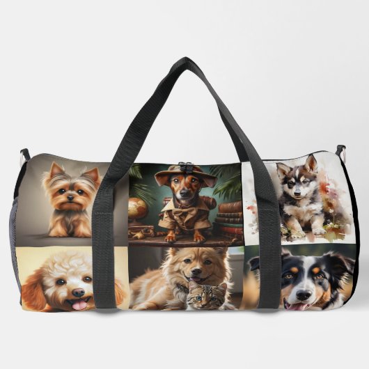 ペットの写真または任意のカスタム写真ドッグダッフェルバッグ ダッフルバッグ (裏面)
