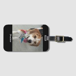 ペットの写真または子供の写真と名前 ラゲッジタグ