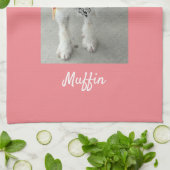 ペットの写真または子供の写真と名前, DIY, Peach キッチンタオル (折り畳み)