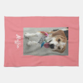 ペットの写真または子供の写真と名前, DIY, Peach キッチンタオル (横)