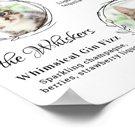 ペットの写真を使ったウェディングシグネチャードリンクバー2 ポスター (角)