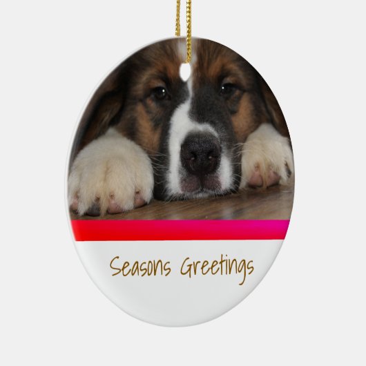 ペットの写真を使ったオリジナルクリスマスオーナメント セラミックオーナメント (右)