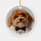 ペットの写真を使ったクリスマスオーナメントの記念品 セラミックオーナメント (裏面)